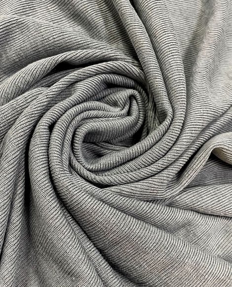 Трикотаж рубчик меланж серо\голубой