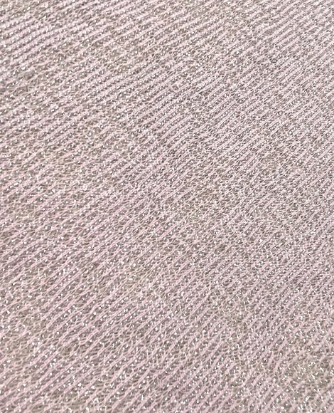 Трикотаж тонкая вязка серебро розовый